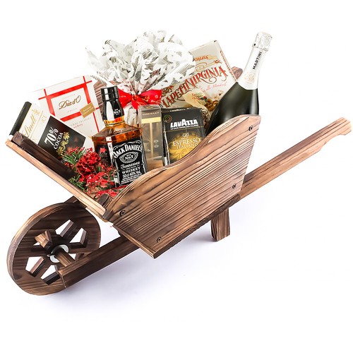 Wooden wheel barrow wine - wheel,