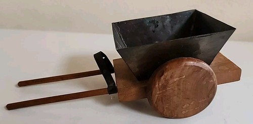 Wood metal wheel barrow - metal,