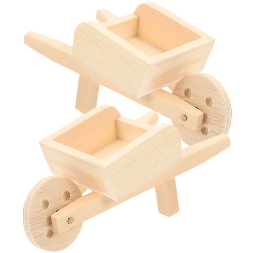 Miniature wooden cart barrows - cart,