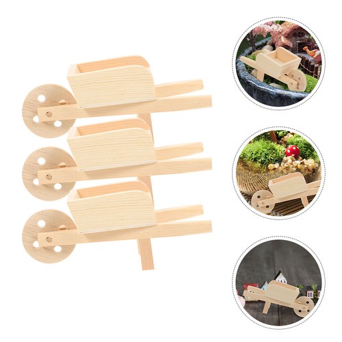 3pcs mini cart wooden barrows - mini,