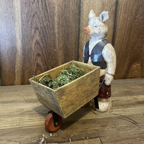 Vintage wooden pig and - pig,
