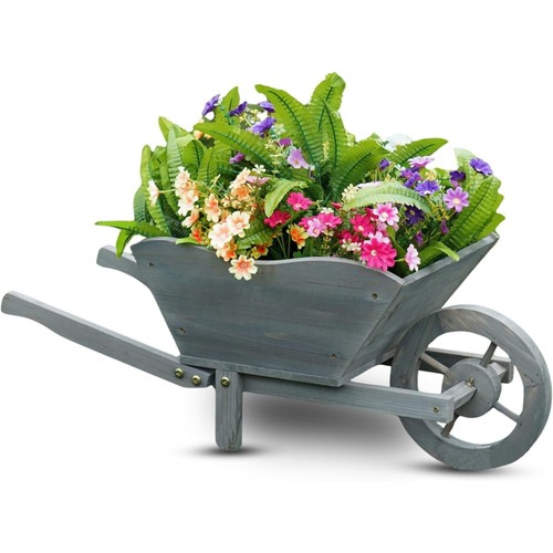 Wooden garden wheel barrow - wheel,