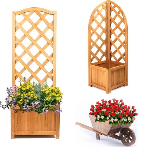 Wooden garden wheel barrow - wheel,